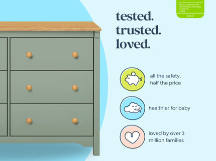 M27226LSHY,DaVinci,Shea 6-Drawer Dresser in Light Sage and Honey