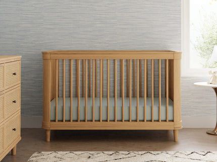 M23701HYHC,Namesake,Marin with Cane 3-in-1 Convertible Crib in Honey and Honey Cane