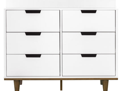 W4926WL,DaVinci,Marley 6-Drawer Double Dresser in White/Walnut