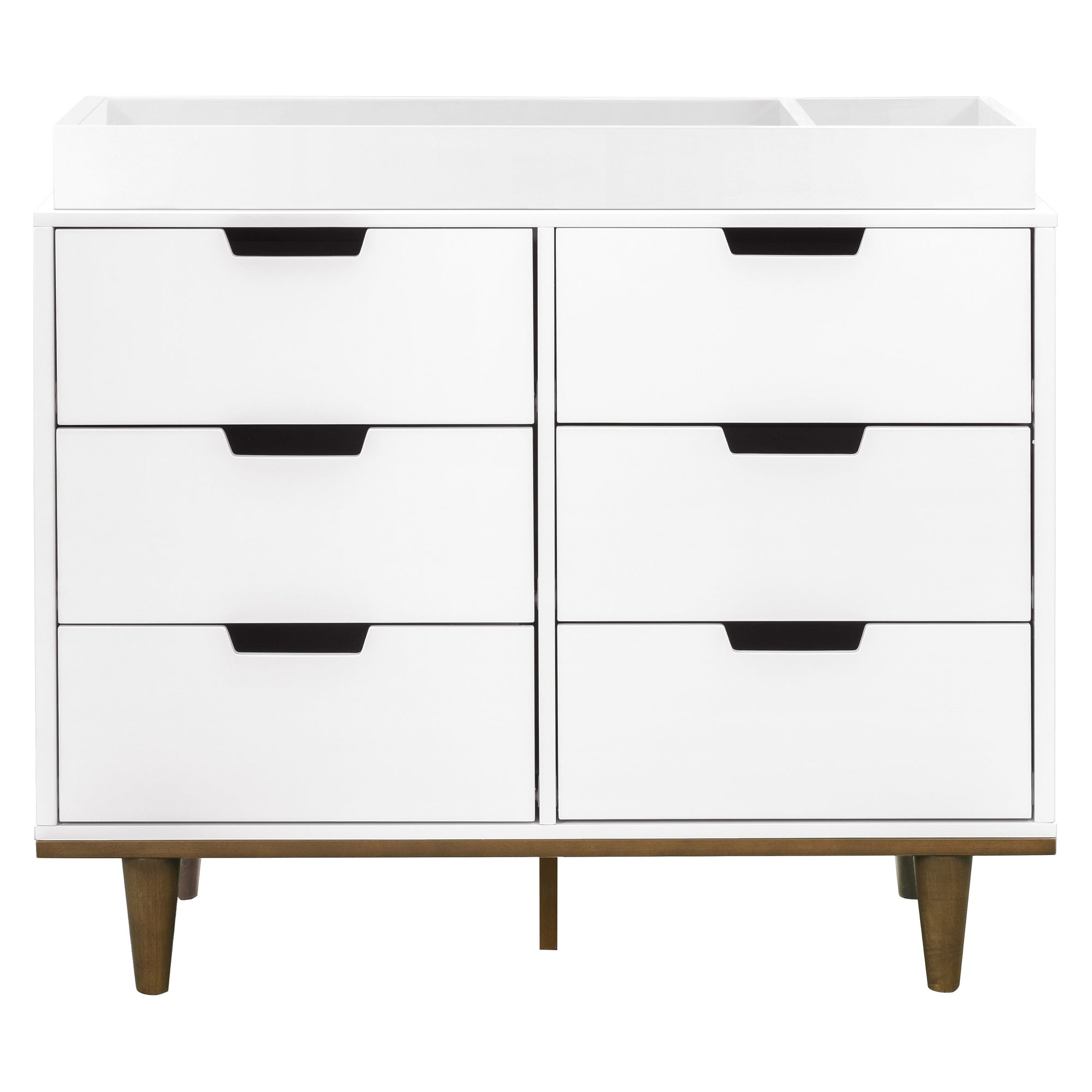 W4926WL,DaVinci,Marley 6-Drawer Double Dresser in White/Walnut