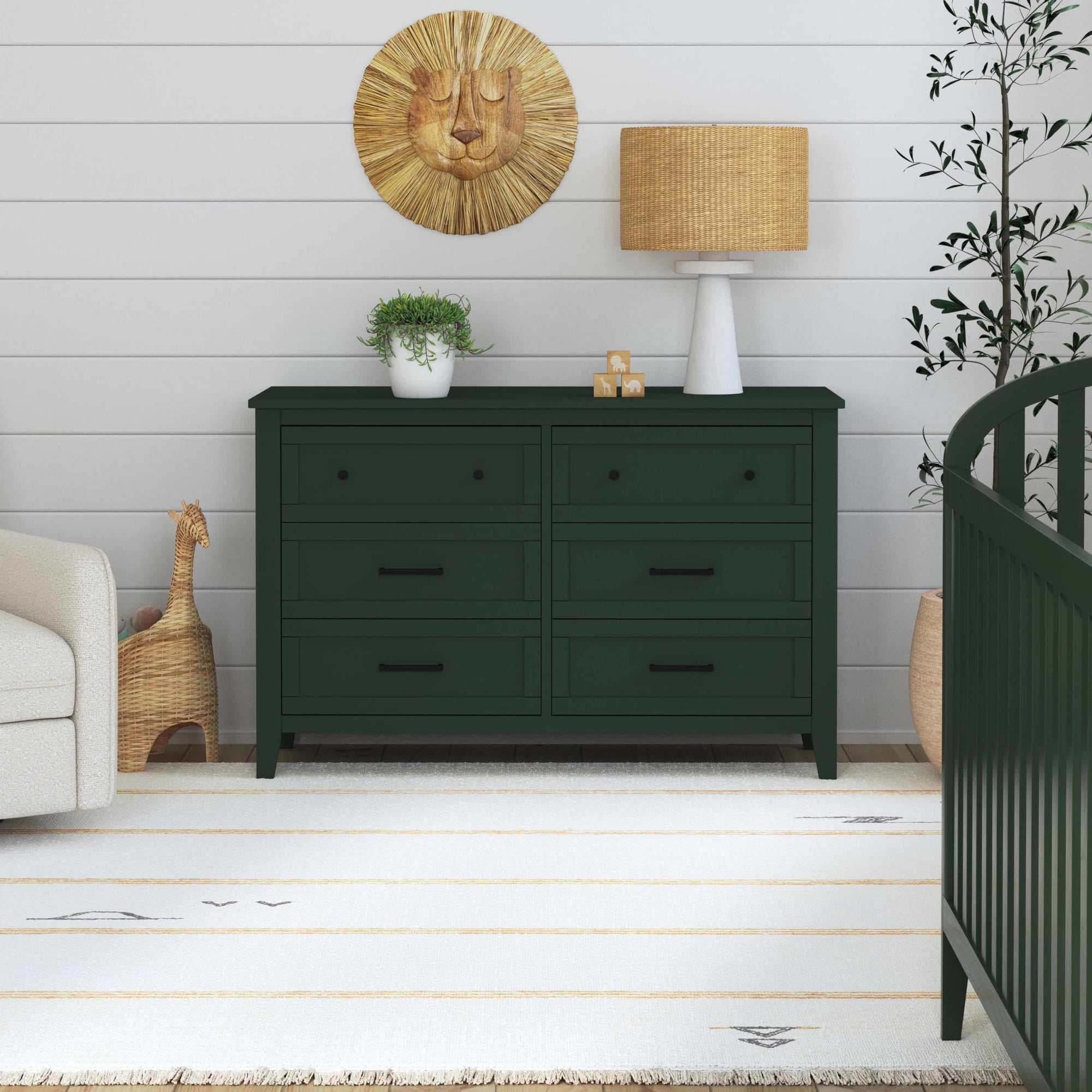 M24726FRGR,DaVinci,Beau 6-Drawer Dresser in Forest Green