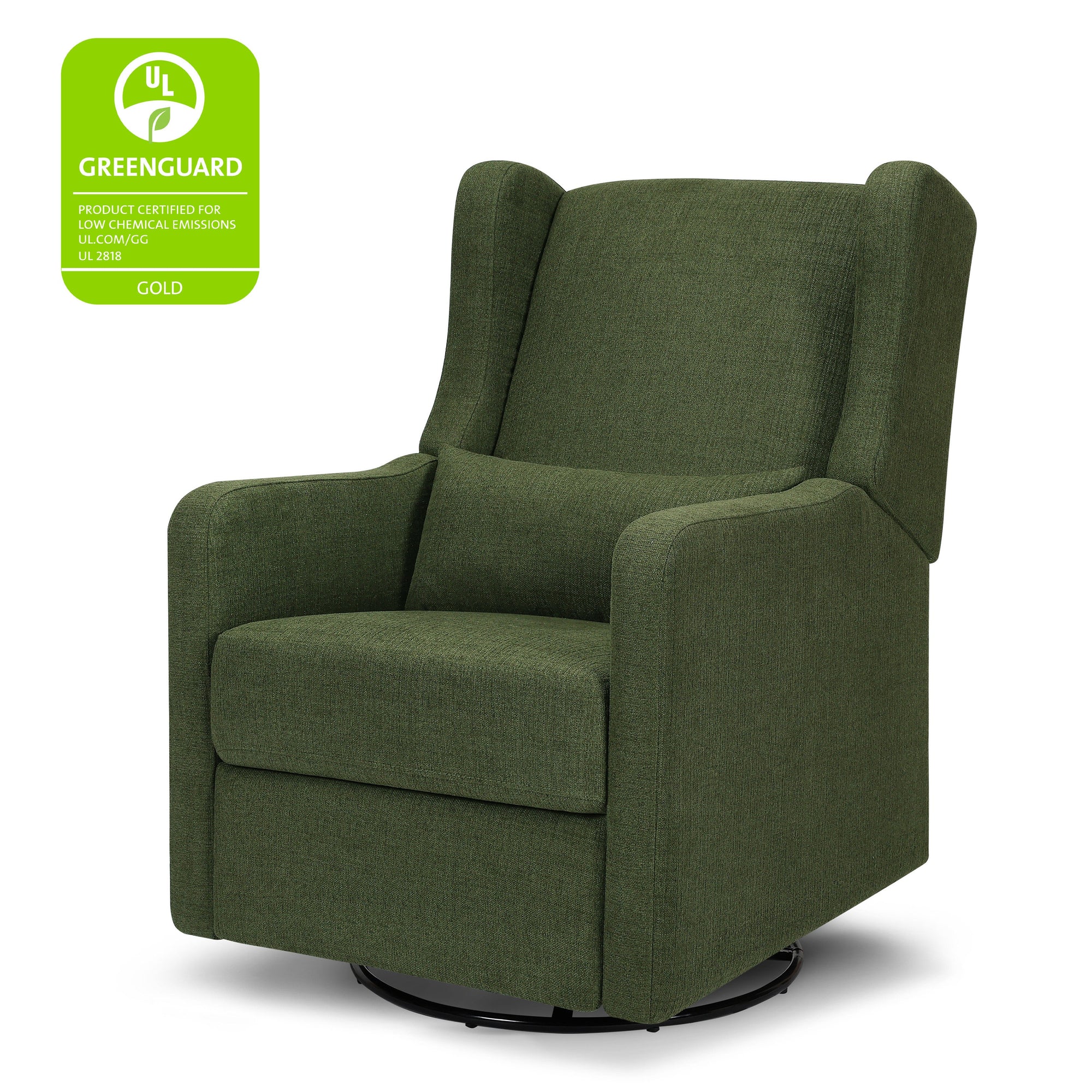 F19587PFGL,Carter's,Arlo Recliner and Swivel Glider in Performance Forest Green Linen