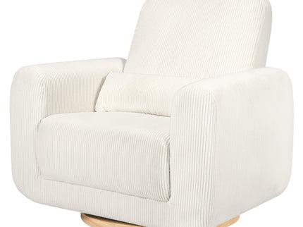 M10287YCLB,Babyletto,Tuba Glider in Ivory Corduroy with Light Wood Base