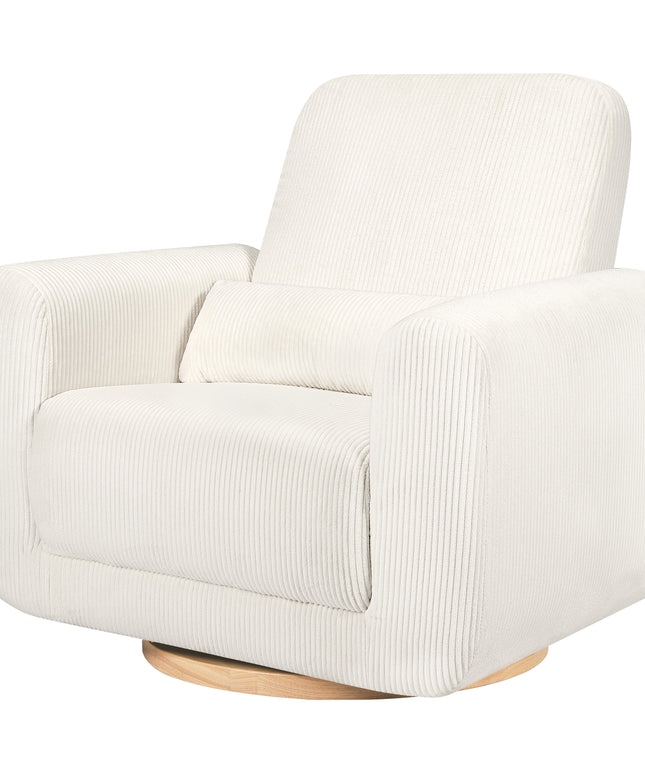 M10287YCLB,Babyletto,Tuba Glider in Ivory Corduroy with Light Wood Base