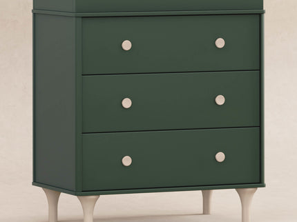 M9023FRGRNX,Babyletto,Lolly 3-Drawer Changer Dresser w/Removable Tray  Forest Green/Washed Natural