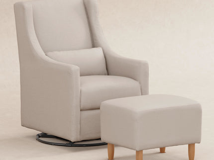 M11287PBEW,Babyletto,Toco Swivel Glider and Ottoman in Performance Beach Eco-Weave