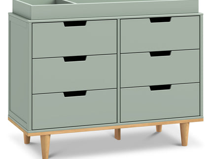 W4926LSHY,DaVinci,Marley 6-Drawer Double Dresser in Light Sage & Honey