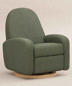 Olive Boucle with Light Wood Base