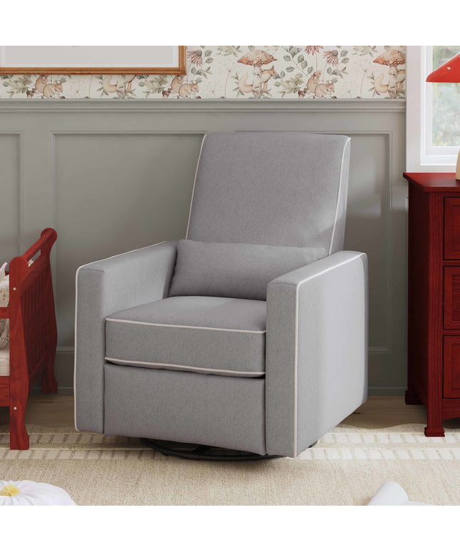 M10887GCM,DaVinci,Piper Recliner in Grey Finish w/Cream Piping