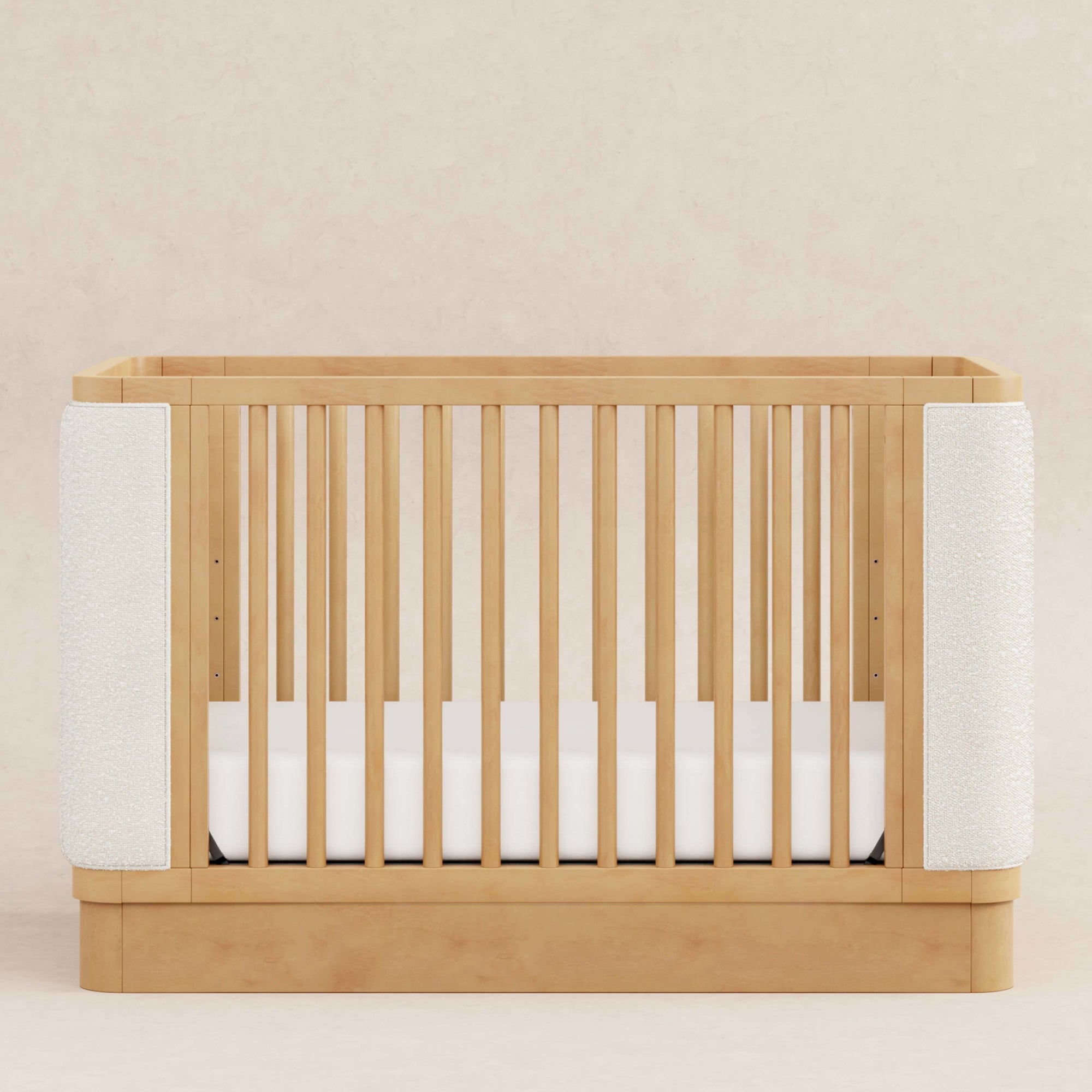 M26201HYWB,Babyletto,Bondi Boucle 4-in-1 Convertible Crib w/ Toddler Bed Kit in Honey with Ivory Boucle