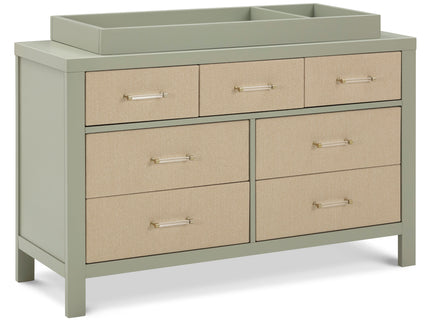 M24816FSPSEW,Namesake,Eloise 7-Drawer Assembled Dresser in French Sage and Performance Sand Eco-Weave