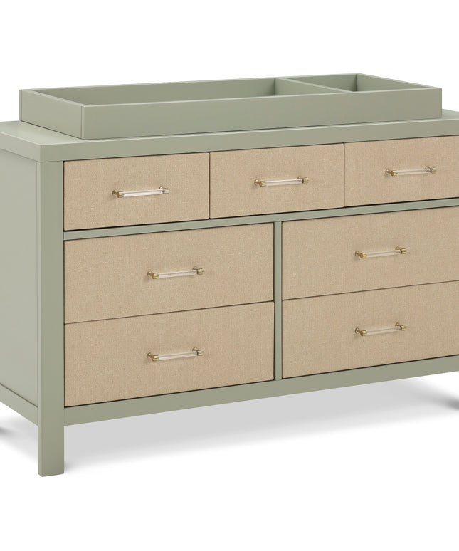 M24816FSPSEW,Namesake,Eloise 7-Drawer Assembled Dresser in French Sage and Performance Sand Eco-Weave