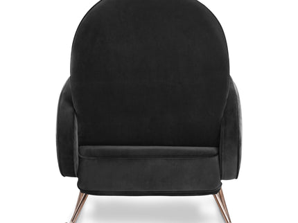 NW17087BLKV,Nursery Works,Compass Rocker in Black Velvet with Rose Gold Legs