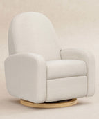 Ivory Boucle with Light Wood Base