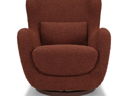 M24187RTRGB,Nursery Works,Solstice Swivel Glider in Rouge Teddy Loop w/Rouge Wood Base