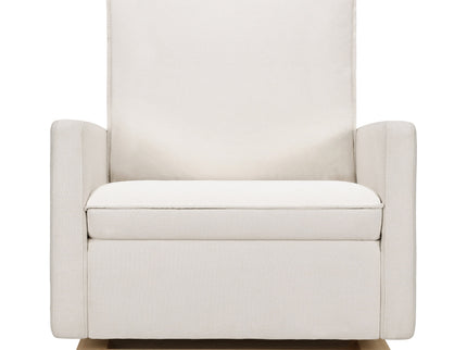 M20984PCMEWLB,Babyletto,Cali Pillowback Chair and a Half Glider in Performance Cream Eco-Weave w/ Light Wood Base