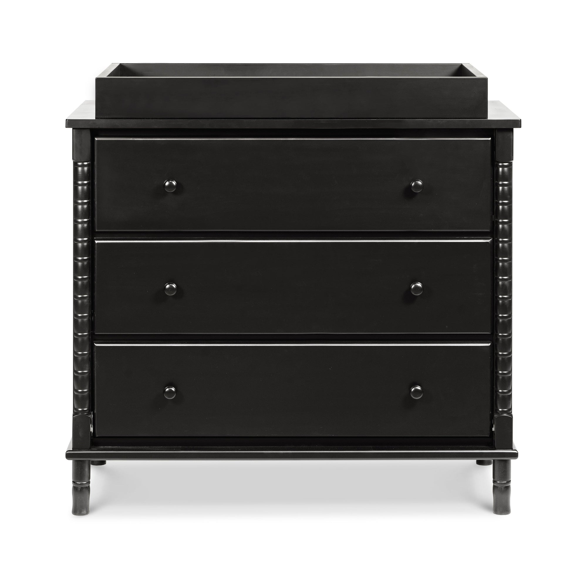 M7323E,DaVinci,Jenny Lind Spindle 3-Drawer Dresser in Ebony Black
