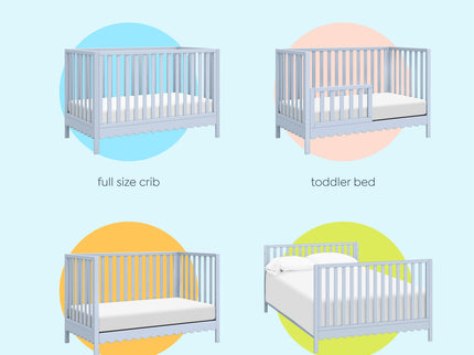 M27801PB,DaVinci,Sammy Scallop 4-in-1 Convertible Crib in Powder Blue