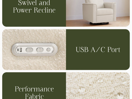 M17186PWB,Namesake,Willa Plus Power Glider Recliner w/ Power Headrest in Performance Ivory Boucle