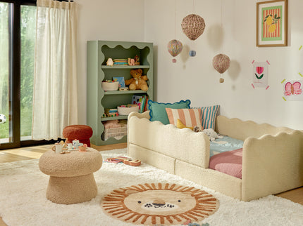 M31685CSG,Babyletto Kids,Mushroom Pouf in Chai Shearling