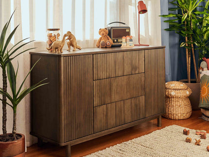 M29816NL,Babyletto,Pogo Tambour Assembled Dresser in Natural Walnut