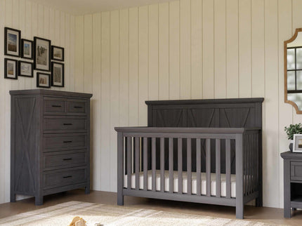 B14525WC,Monogram by Namesake,Emory Farmhouse 6-Drawer Chest in Weathered Charcoal