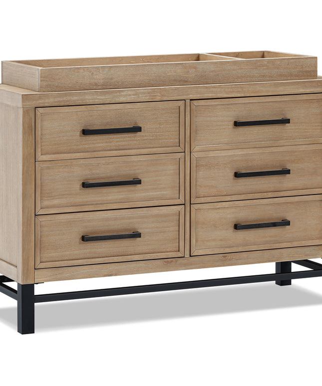 B25816DF,Monogram by Namesake,Newbern 6-Drawer Assembled Dresser in Driftwood