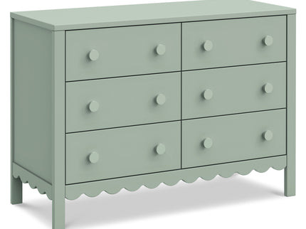 M27826LS,DaVinci,Sammy Scallop 6-Drawer Dresser in Light Sage