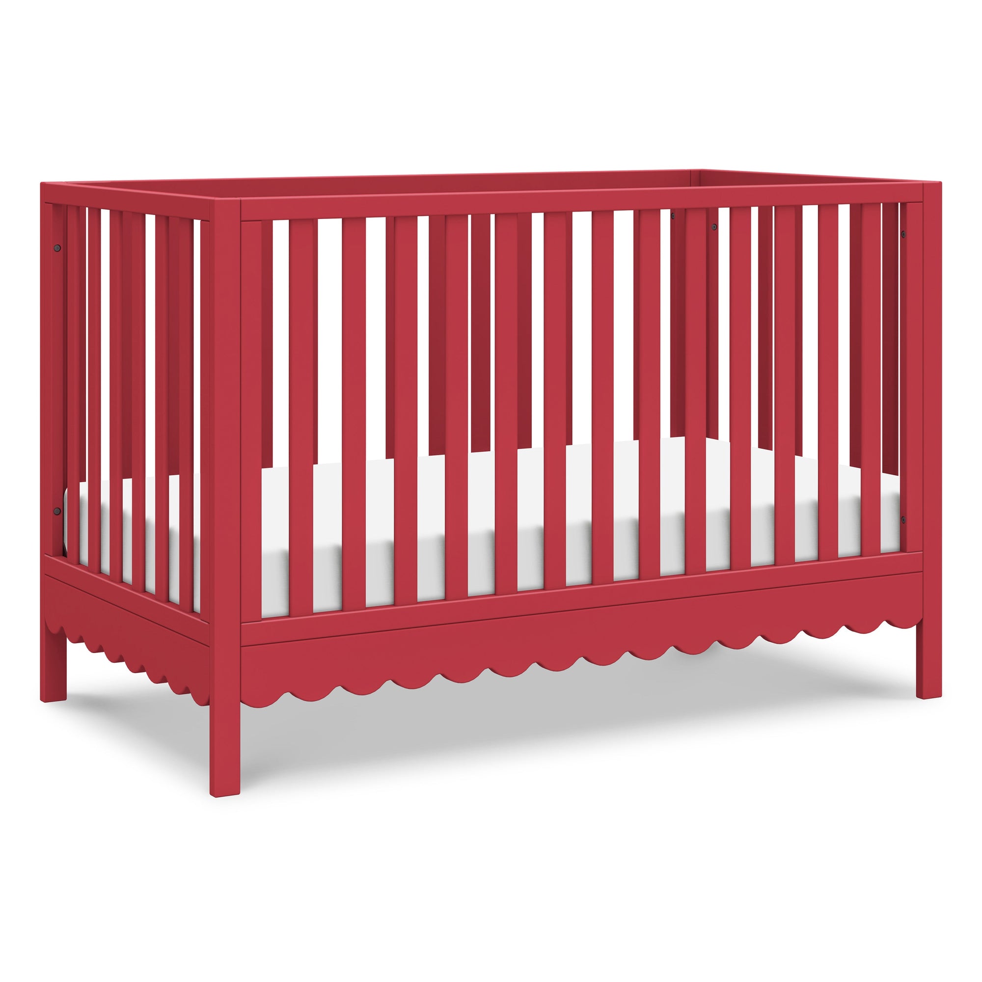 M27801TRD,DaVinci,Sammy Scallop 4-in-1 Convertible Crib in Strawberry Red