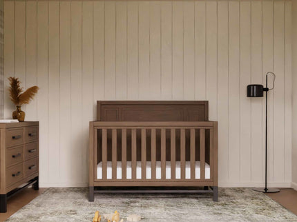 B25801DF,Monogram by Namesake,Newbern 4-in-1 Convertible Crib in Driftwood