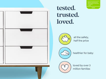 W4926WL,DaVinci,Marley 6-Drawer Double Dresser in White/Walnut