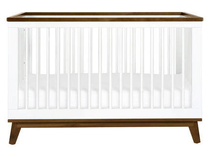 M5801WNL,Babyletto,Scoot 3-in-1 Convertible Crib w/ToddlerBed Conversion Kit in White/NaturalWalnut