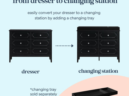 M11426E,DaVinci,Chloe Regency 6-Drawer Dresser in Ebony