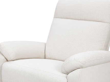 M24387FCS,DaVinci,Suzy Swivel Recliner in Fog Chatham Stripe Performance Eco-Weave