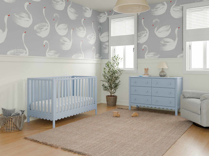 M27826PB,DaVinci,Sammy Scallop 6-Drawer Dresser in Powder Blue