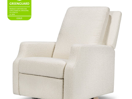 M22287WBLB,Namesake,Crewe Recliner and Swivel Glider in Ivory Boucle w/Light Wood Base