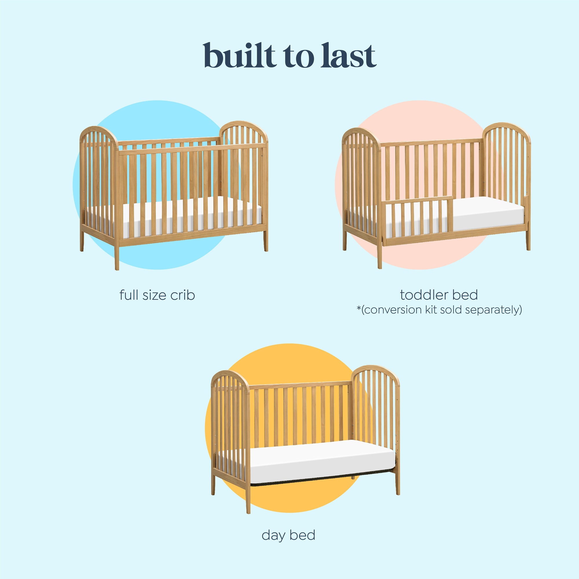 M23901HY,DaVinci,Beau 3-in-1 Convertible Crib in Honey
